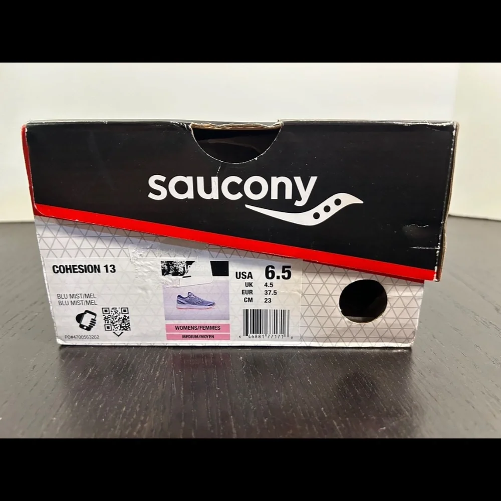 Saucony Cohesion 13 Running Shoes Sneakers Blue Mist/Melon Womans 6.5